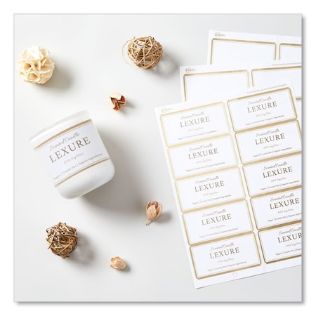 Avery White Easy Peel Mailing Labels with Metallic Border, Inkjet/Laser Printers, 2x4, White, 100PK 6541